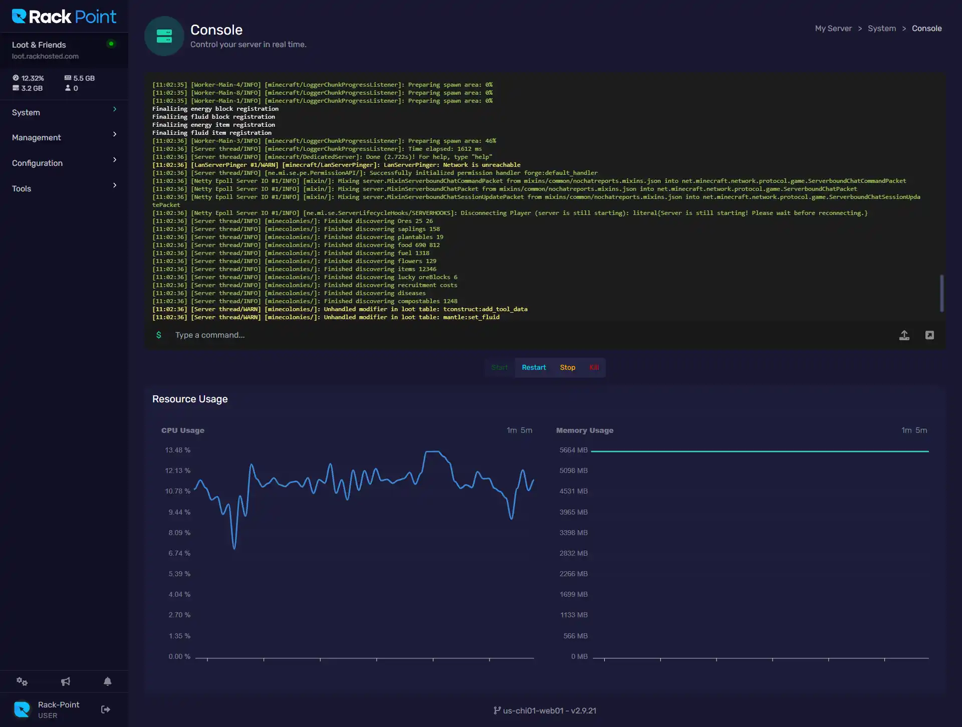 Game Control Panel